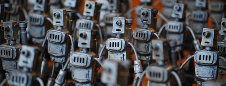 Army of marching toy robots